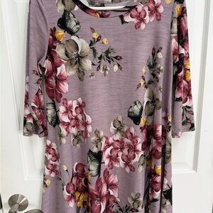 Floral Print Purple Tunic